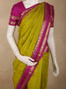 Vibrant Mustard Green Butta Zari Woven Design Pure Kanchipuram Silk Saree with Contrast Zari Border