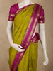 Vibrant Mustard Green Butta Zari Woven Design Pure Kanchipuram Silk Saree with Contrast Zari Border