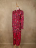 Vibrant Rani Pink Floral Printed Design Crepe Co Ord Salwar Suit