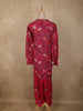 Vibrant Rani Pink Floral Printed Design Crepe Co Ord Salwar Suit