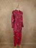 Vibrant Rani Pink Floral Printed Design Crepe Co Ord Salwar Suit