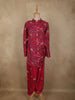 Vibrant Rani Pink Floral Printed Design Crepe Co Ord Salwar Suit