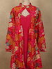 Vibrant Rani Pink Floral Printed Design Tussar Silk Plazzo Suit with Jacket