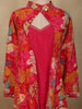 Vibrant Rani Pink Floral Printed Design Tussar Silk Plazzo Suit with Jacket