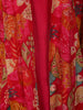 Vibrant Rani Pink Floral Printed Design Tussar Silk Plazzo Suit with Jacket