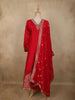 Vibrant Rani Pink Floral Zari Woven Design Semi Silk Anarkali Salwar Suit with Dupatta