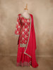 Vibrant Rani Pink Floral Zari Woven Design Tissue Banarasi Silk Lehenga wit Dupatta