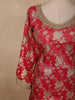 Vibrant Rani Pink Floral Zari Woven Design Tissue Banarasi Silk Lehenga wit Dupatta