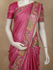 Vibrant Rani Pink Striped Woven Design Pure Tussar Saree with Floral Border