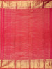 Vibrant Rani Pink and Deep Coral Red Geometric Zari Woven Design Pure Kanchipuram Silk Saree with Zari Border