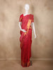 Vibrant Rani Pink and Deep Coral Red Geometric Zari Woven Design Pure Kanchipuram Silk Saree with Zari Border