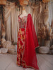 Vibrant Red Floral Printed and Beads Embroidered Design Choffon Party Lehenga with Matching Dupatta