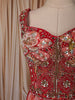 Vibrant Red Floral Printed and Beads Embroidered Design Choffon Party Lehenga with Matching Dupatta