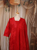 Vibrant Red Floral Self Woven Design Pure Cotton Straight Cut Salwar Suit with Matching Dupatta
