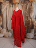 Vibrant Red Floral Self Woven Design Pure Cotton Straight Cut Salwar Suit with Matching Dupatta