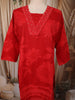Vibrant Red Floral Self Woven Design Pure Cotton Straight Cut Salwar Suit with Matching Dupatta