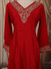 Vibrant Red Floral Sequins Embroidered Design Chiffon Anarkali Salwar Suit with Matching Designer Dupatta