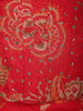Vibrant Red Floral Sequins and Mirror Embroidered Design Chiffon Party Wear Indo Western Palazzo Suit with Matching Choker Dupatta