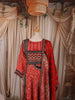 Vibrant Red Geometric Printed Design Crepe Silk Anarkali Salwar Suit with Matching Dupatta