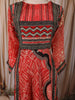 Vibrant Red Geometric Printed Design Crepe Silk Anarkali Salwar Suit with Matching Dupatta