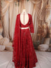 Vibrant Red Heavy Sequins and Beads Embroidered Design Net Bridal Lehenga with Matching Dupatta