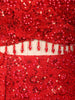 Vibrant Red Heavy Sequins and Beads Embroidered Design Net Mermaid Bridal Lehenga with Designer Blouse and Matching Choker Dupatta
