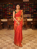 Vibrant Red Jhumka Butta Zari Woven Design Semi Silk Traditional Wear Saree with Matching Pallaku Zari Border