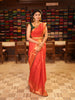 Vibrant Red Jhumka Butta Zari Woven Design Semi Silk Traditional Wear Saree with Matching Pallaku Zari Border