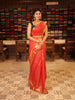 Vibrant Red Jhumka Butta Zari Woven Design Semi Silk Traditional Wear Saree with Matching Pallaku Zari Border