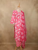 Vibrant Rose Pink Floral Printed Design Cotton Straight Cut Salwar Suit with Dupatta