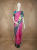 Vibrant Rose Pink Paisley Butta Woven Design Pure Kanchipuram Silk Saree with Contrast Border
