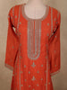 Vibrant Rusty Orange Floral Zari Embroidered Design Tissue Silk Salwar Suit with Dupatta