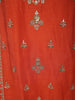 Vibrant Rusty Orange Floral Zari Embroidered Design Tissue Silk Salwar Suit with Dupatta