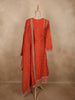 Vibrant Rusty Orange Floral Zari Embroidered Design Tissue Silk Salwar Suit with Dupatta
