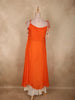 Vibrant Tangerine Orange Sequins and Beads Embroidered Design Satin Palazzo Suit