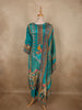 Vibrant Teal Blue Floral Printed Design Crepe Salwar Suit with Dupatta