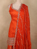 Vibrant Vermilion Orange Butta Zari Woven Design Banarasi Silk Palazzo Suit with Dupatta