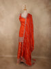 Vibrant Vermilion Orange Butta Zari Woven Design Banarasi Silk Palazzo Suit with Dupatta