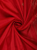 Vibrant Vermilion Red Butta Zari Woven Design Pure Kanchipuram Silk Saree with Peacock Zari Border