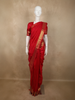 Vibrant Vermilion Red Butta Zari Woven Design Pure Kanchipuram Silk Saree with Peacock Zari Border