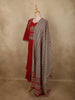Vibrant Vermilion Red Geometric Printed Design Cotton Straight Cut Salwar with Contrast Dupatta