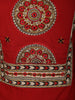 Vibrant Vermilion Red Geometric Printed Design Cotton Straight Cut Salwar with Contrast Dupatta