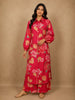 Vibrant Hot Pink Floral Printed Design Cotton Palazzo Suit