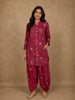 Vibrant Rani Pink Floral Printed Design Crepe Co Ord Salwar Suit