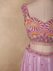 Vinbrant Rose Pink Floral Sequins and Beads Embroidered Design Sequins Bridesmaid Lehenga with Dupatta