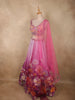 Vinbrant Rose Pink Floral Sequins and Beads Embroidered Design Sequins Bridesmaid Lehenga with Dupatta