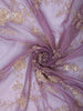 Vintage Mauve Purple Floral Vine Sequins and  Beads Embroidered Design Net Party Wear Saree with Designer Border