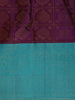 Violet Floral Checks Woven Pure Kanchipuram Silk Saree