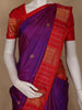 Violet Floral Butta Woven Pure Kanchipuram Silk Saree