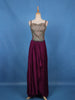 Violet Floral Embroidered Satin Skirt Top
